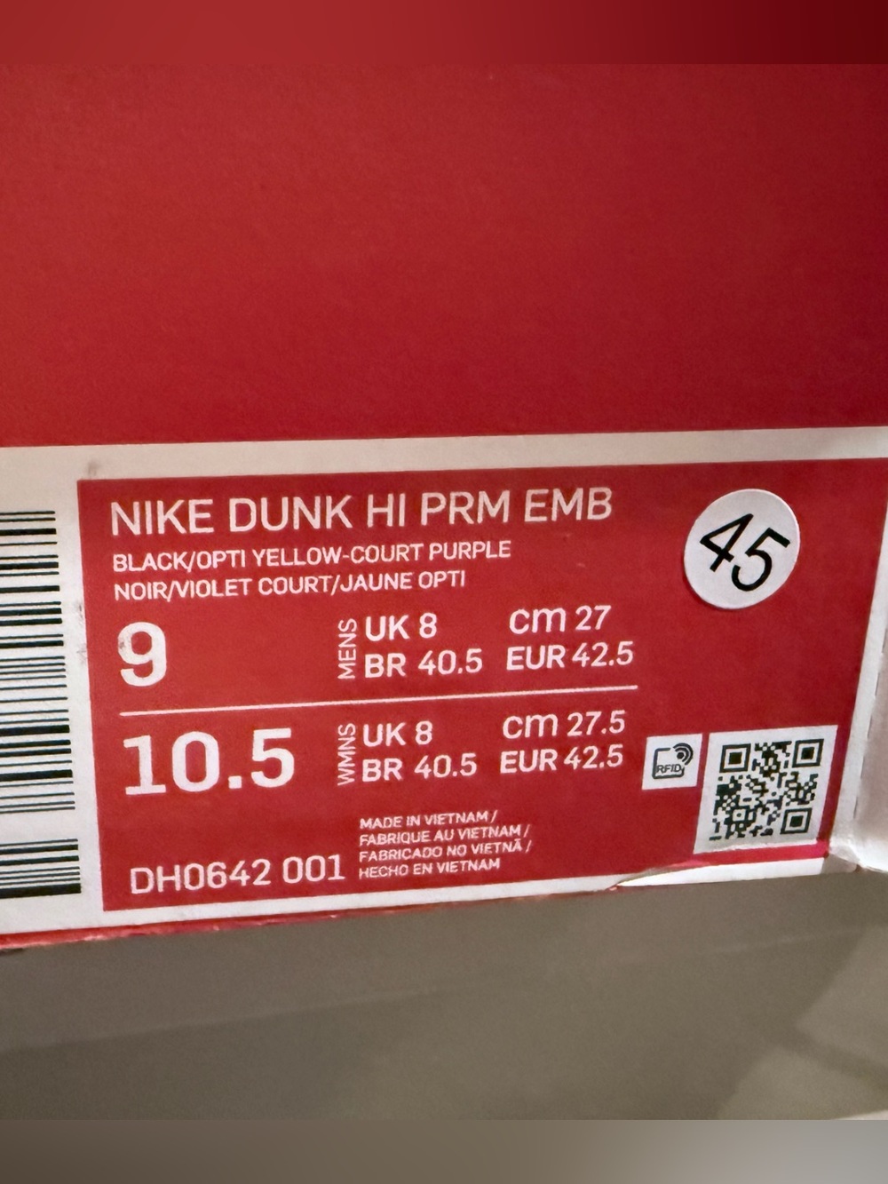 Nike Dunk High Premium EMB 'Lakers' - Picture 6 of 6